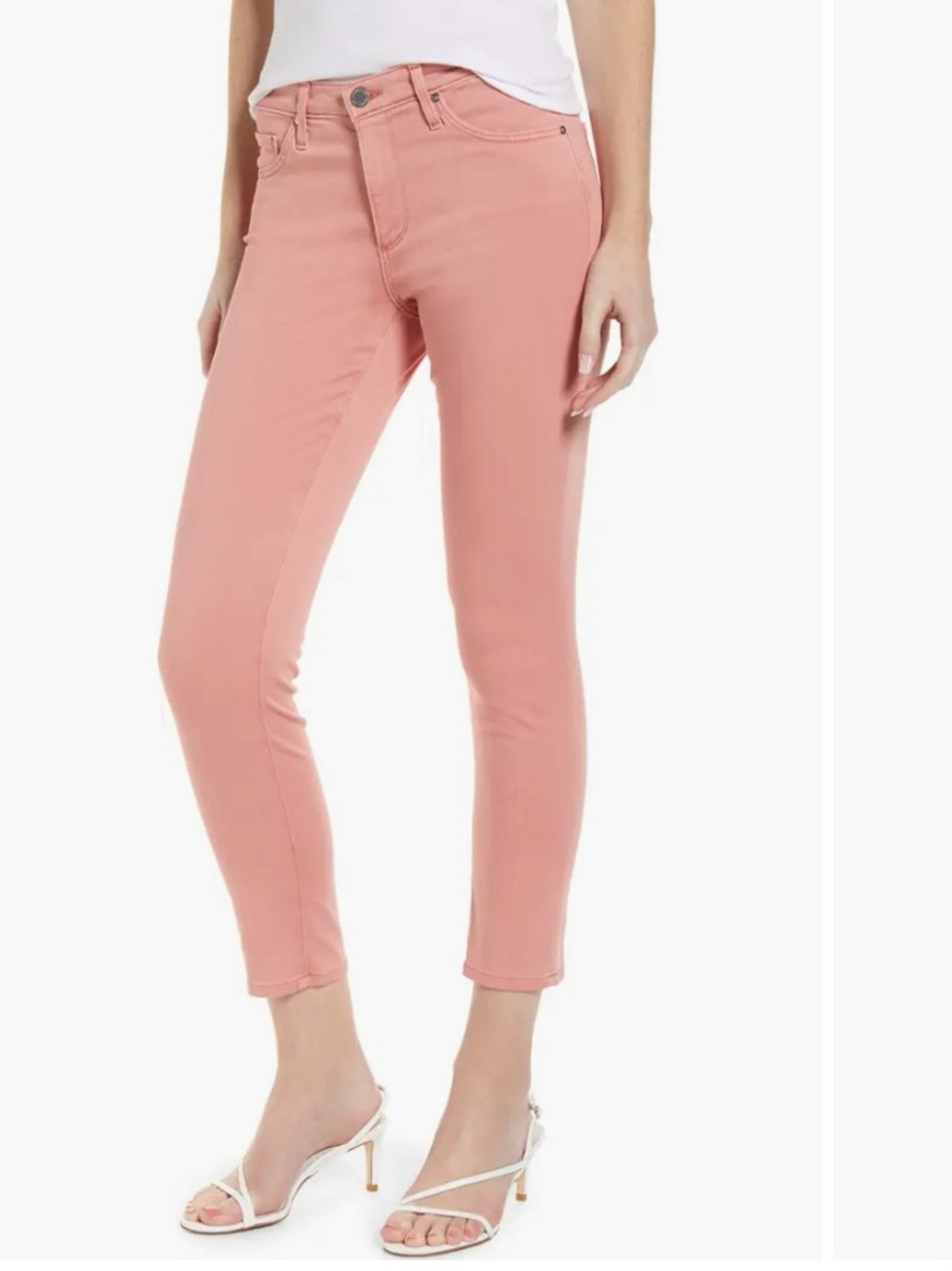 AG-ED Denim Adriano Goldshmied Prima Crop Cigarette Crop Pants Pink Size 26